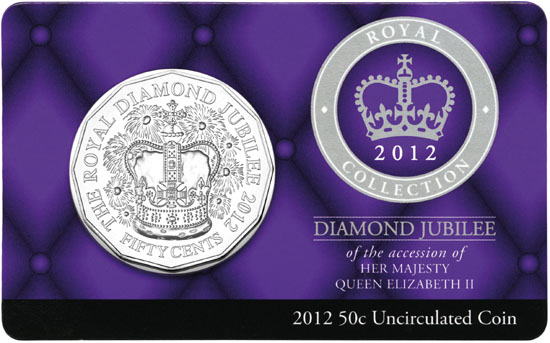 2012 Australia 50 Cents (Diamond Jubilee) in card